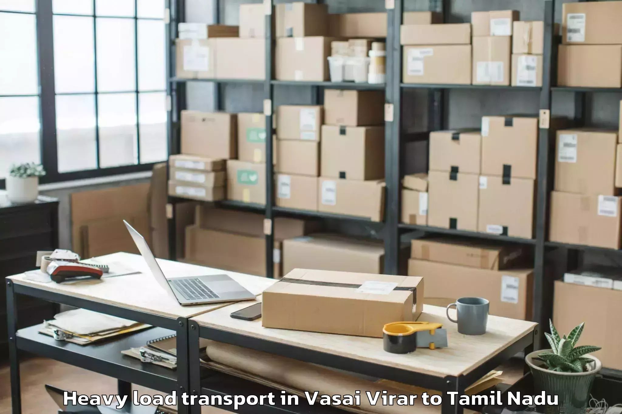 Professional Vasai Virar to Tiruvarur Heavy Load Transport